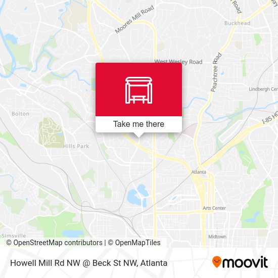 Mapa de Howell Mill Rd NW @ Beck St NW