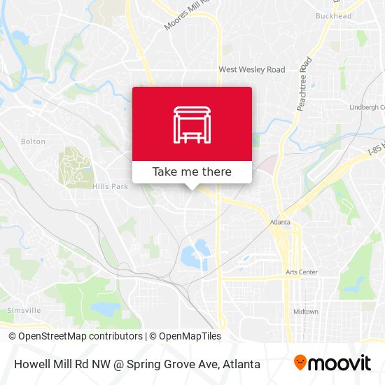 Howell Mill Rd NW @ Spring Grove Ave map