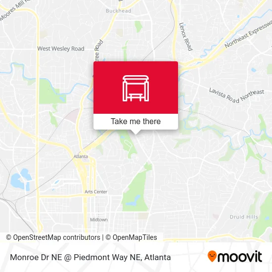 Monroe Dr NE @ Piedmont Way NE map
