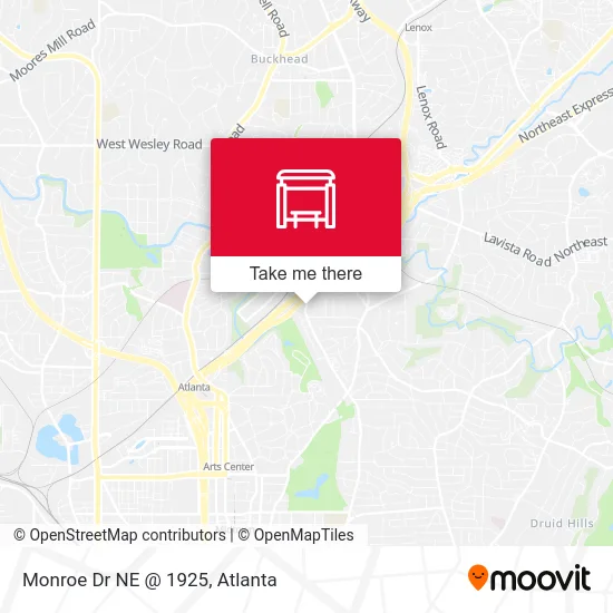 Monroe Dr NE @ 1925 map