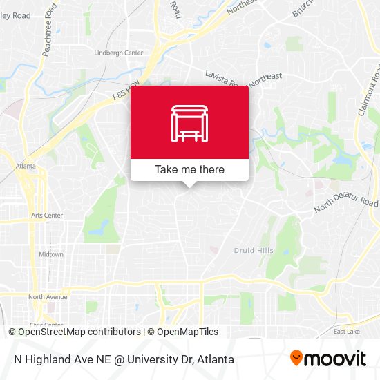 N Highland Ave NE @ University Dr map