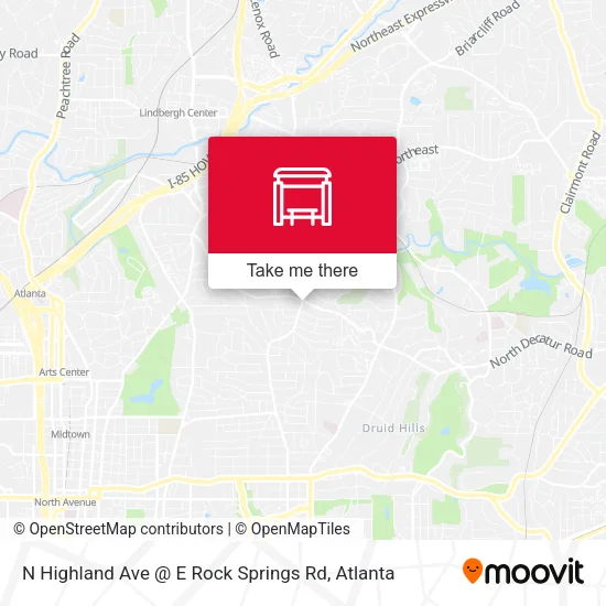N Highland Ave @ E Rock Springs Rd map