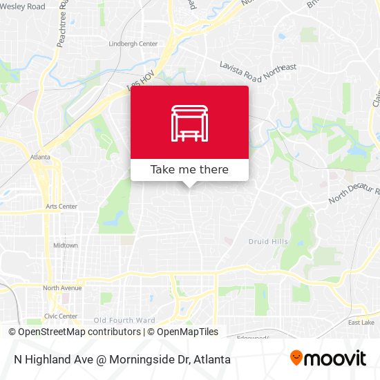 N Highland Ave @ Morningside Dr map