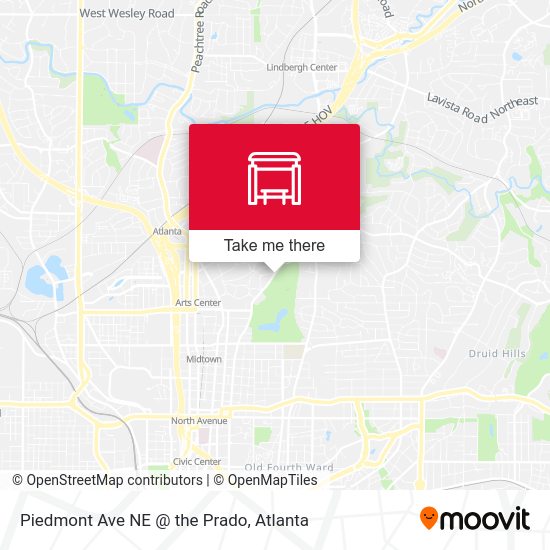 Piedmont Ave NE @ the Prado map