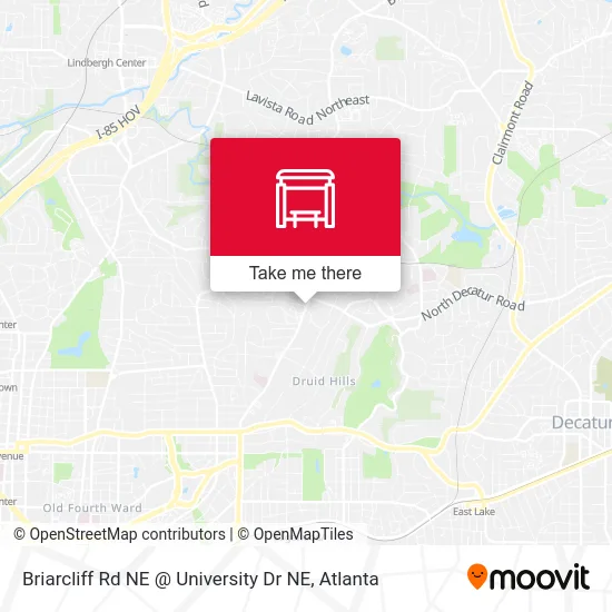 Briarcliff Rd NE @ University Dr NE map