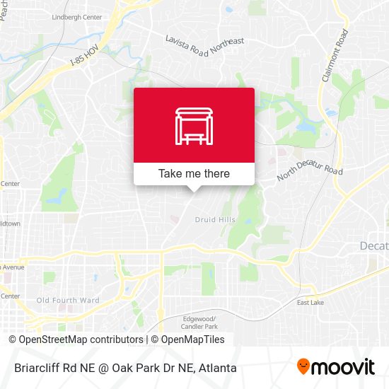 Mapa de Briarcliff Rd NE @ Oak Park Dr NE