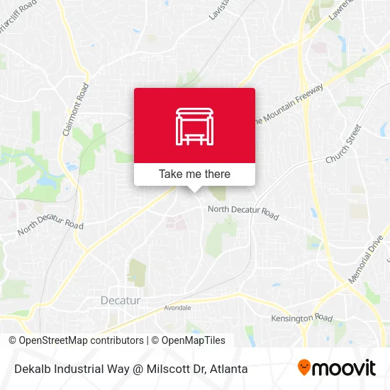 Mapa de Dekalb Industrial Way @ Milscott Dr