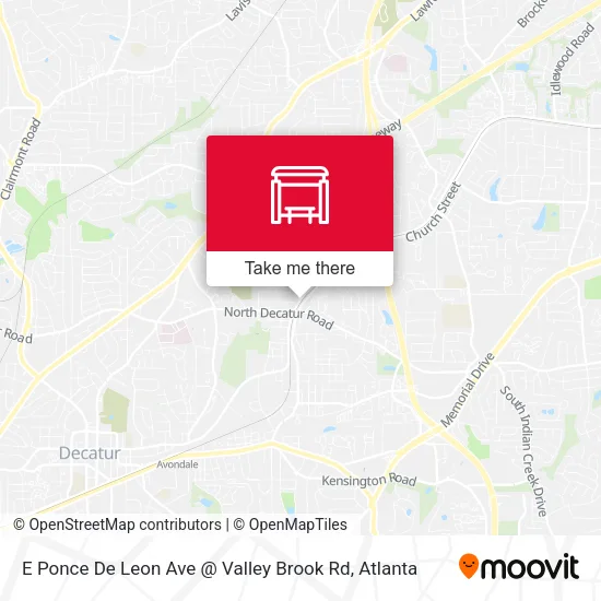 E Ponce De Leon Ave @ Valley Brook Rd map