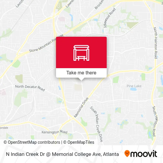 N Indian Creek Dr @ Memorial College Ave map