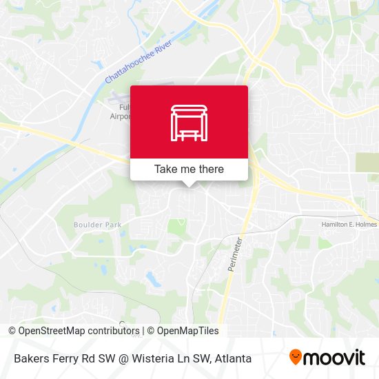 Mapa de Bakers Ferry Rd SW @ Wisteria Ln SW