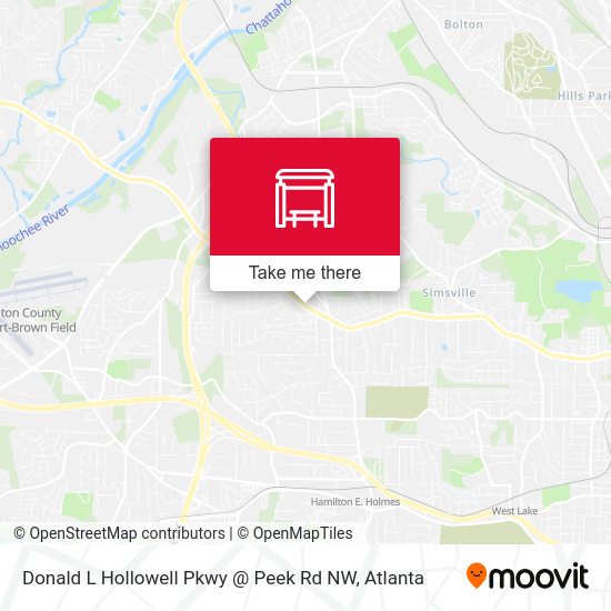 Mapa de Donald L Hollowell Pkwy @ Peek Rd NW