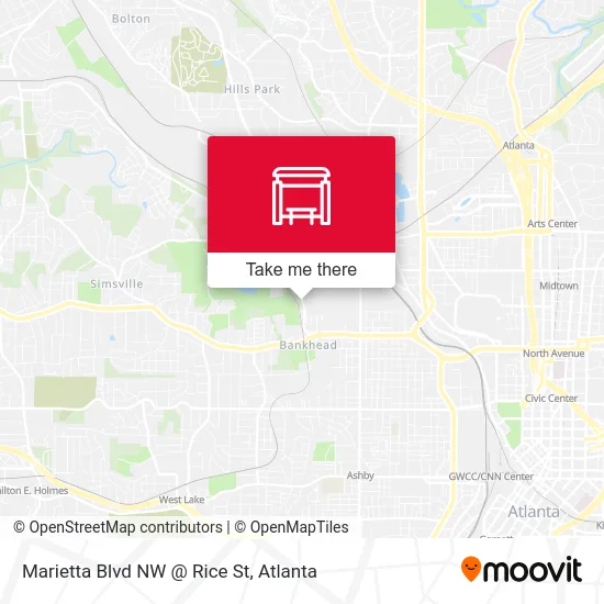 Marietta Blvd NW @ Rice St map