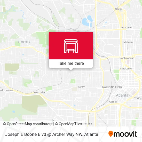 Joseph E Boone Blvd @ Archer Way NW map