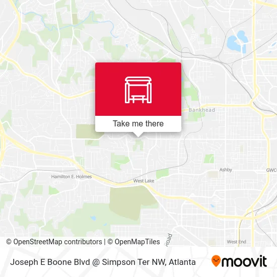 Joseph E Boone Blvd @ Simpson Ter NW map