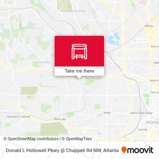 Donald L Hollowell Pkwy @ Chappell Rd NW map