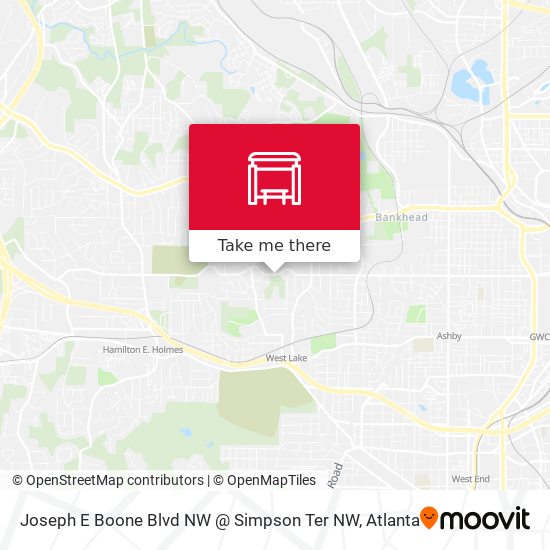 Joseph E Boone Blvd NW @ Simpson Ter NW map
