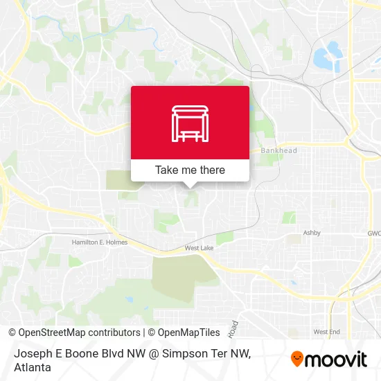 Joseph E Boone Blvd NW @ Simpson Ter NW map