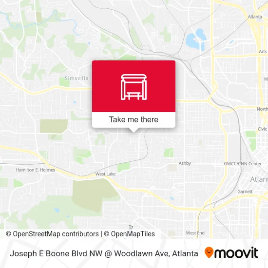 Joseph E Boone Blvd NW @ Woodlawn Ave map