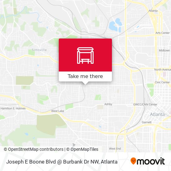Mapa de Joseph E Boone Blvd @ Burbank Dr NW