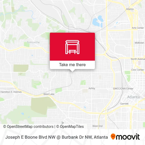 Joseph E Boone Blvd NW @ Burbank Dr NW map