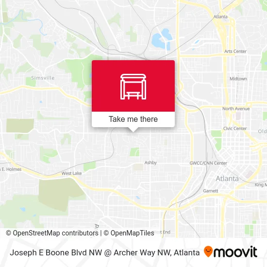 Joseph E Boone Blvd NW @ Archer Way NW map