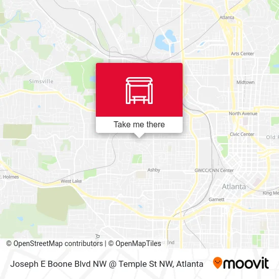 Joseph E Boone Blvd NW @ Temple St NW map