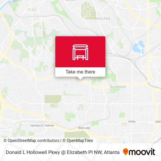Donald L Hollowell Pkwy @ Elizabeth Pl NW map
