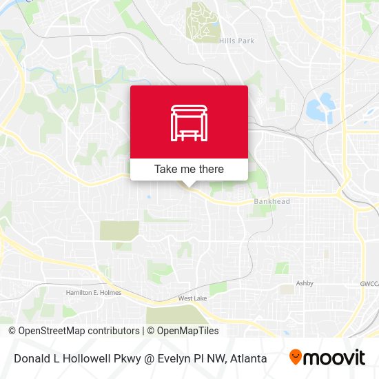 Donald L Hollowell Pkwy @ Evelyn Pl NW map