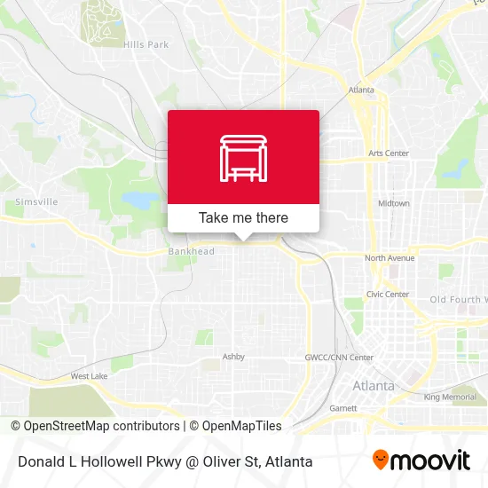 Donald L Hollowell Pkwy @ Oliver St map