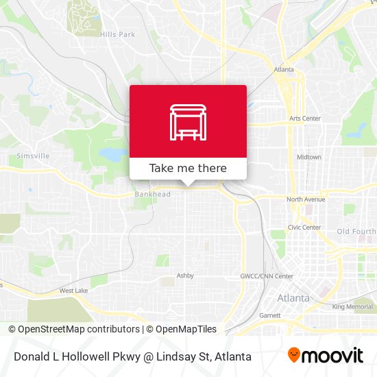 Donald L Hollowell Pkwy @ Lindsay St map