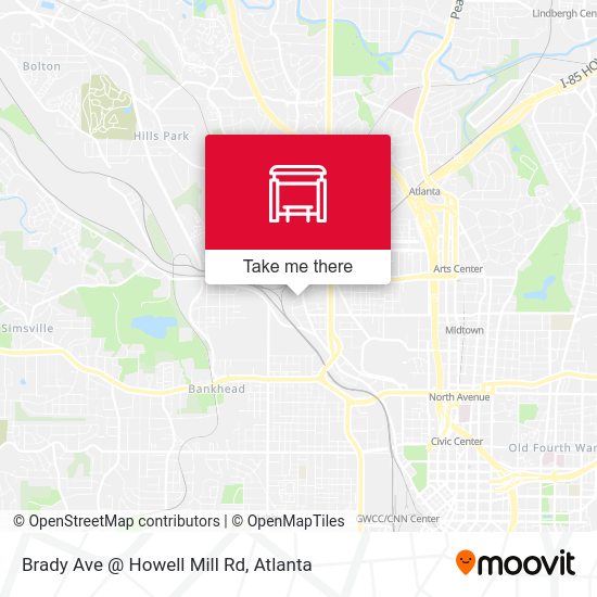 Brady Ave @ Howell Mill Rd map