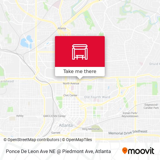 Mapa de Ponce De Leon Ave NE @ Piedmont Ave