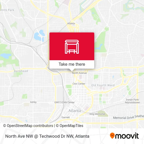 Mapa de North Ave NW @ Techwood Dr NW