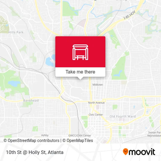 10th St @ Holly St map