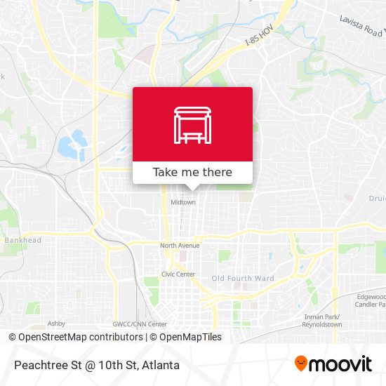 Peachtree St @ 10th St map