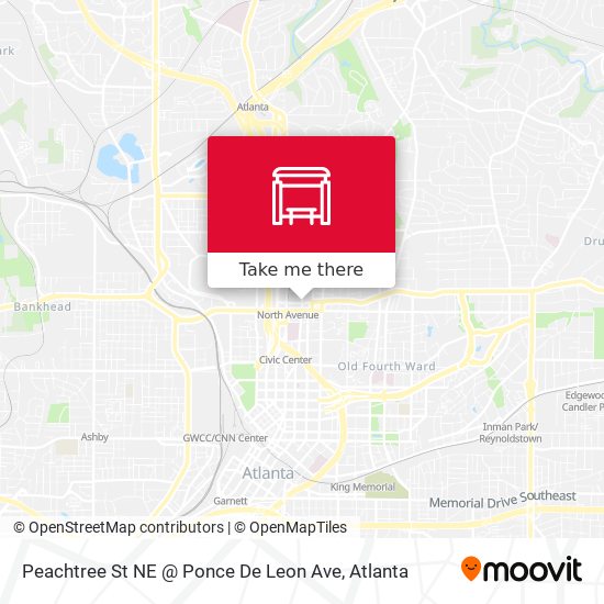 Peachtree St NE @ Ponce De Leon Ave map