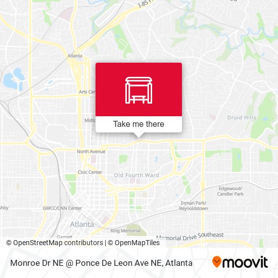Monroe Dr NE @ Ponce De Leon Ave NE map