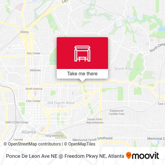 Ponce De Leon Ave NE @ Freedom Pkwy NE map