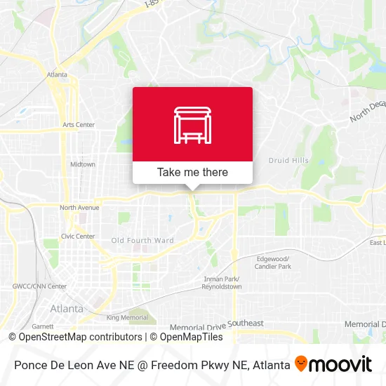 Ponce De Leon Ave NE @ Freedom Pkwy NE map