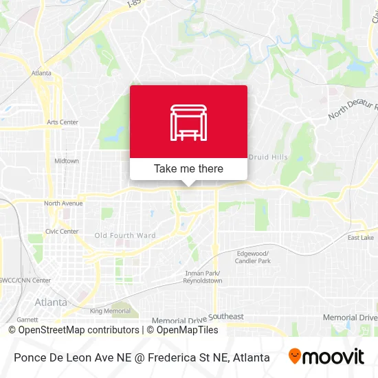 Ponce De Leon Ave NE @ Frederica St NE map