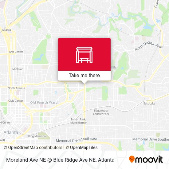 Mapa de Moreland Ave NE @ Blue Ridge Ave NE