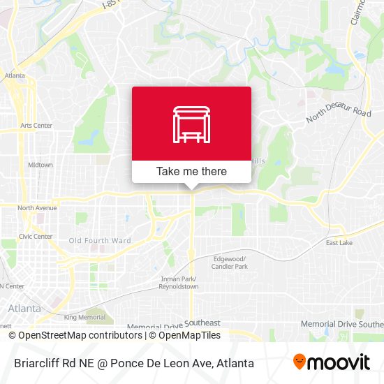 Briarcliff Rd NE @ Ponce De Leon Ave map
