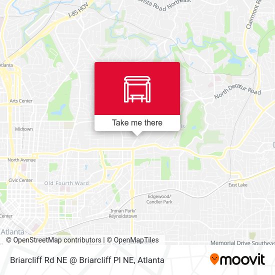 Mapa de Briarcliff Rd NE @ Briarcliff Pl NE