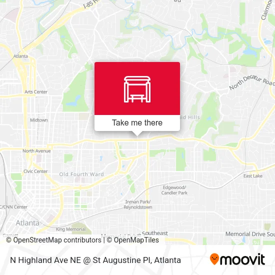 N Highland Ave NE @ St Augustine Pl map