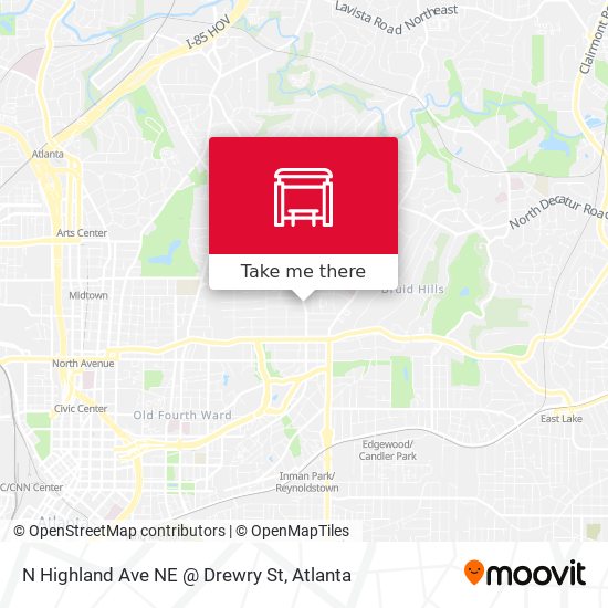 Mapa de N Highland Ave NE @ Drewry St
