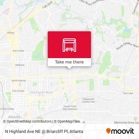 Mapa de N Highland Ave NE @ Briarcliff Pl