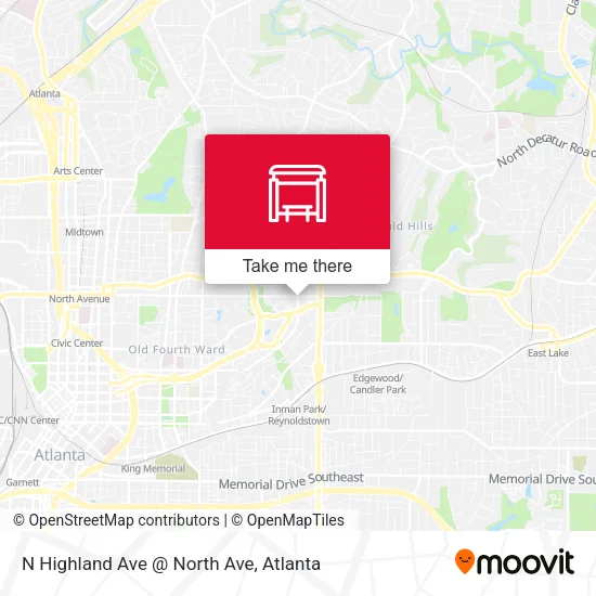 N Highland Ave @ North Ave map