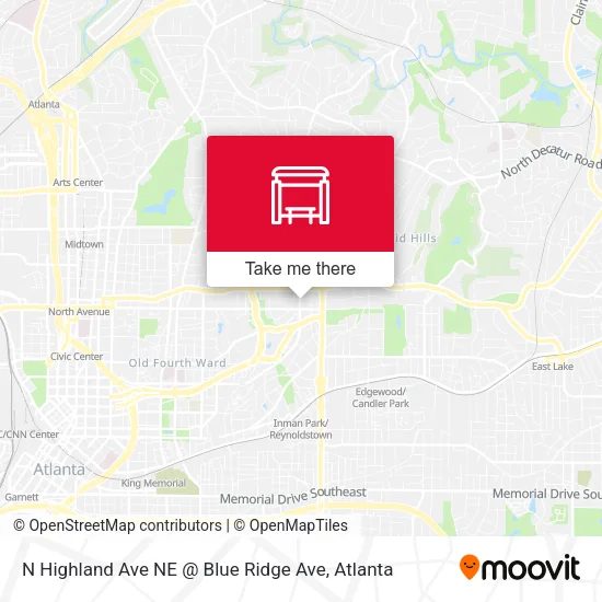 N Highland Ave NE @ Blue Ridge Ave map