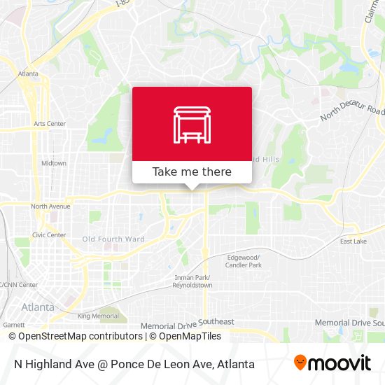 N Highland Ave @ Ponce De Leon Ave map