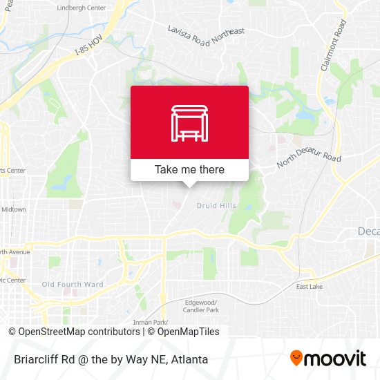 Mapa de Briarcliff Rd @ the by Way NE